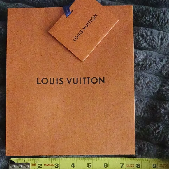 Louis Vuitton Bold Orange Gift Bag with Blue Accent - Picture 4 of 6